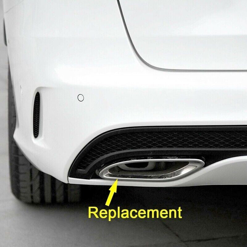 Left+Right Rear Exhaust Pipe Trim Bezel Fit for Mercedes W205 W117W177 W253