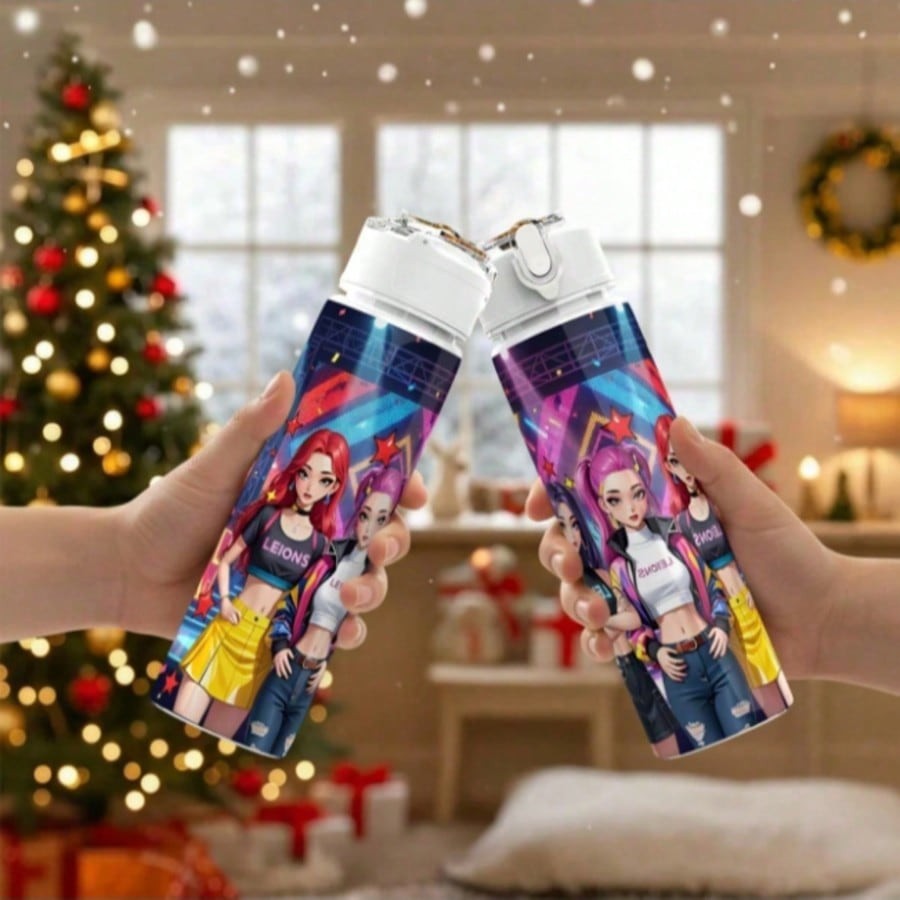 K-Pop Demon Hunters Anime Water Bottle Large Capacity Cup Gift Boys Girls