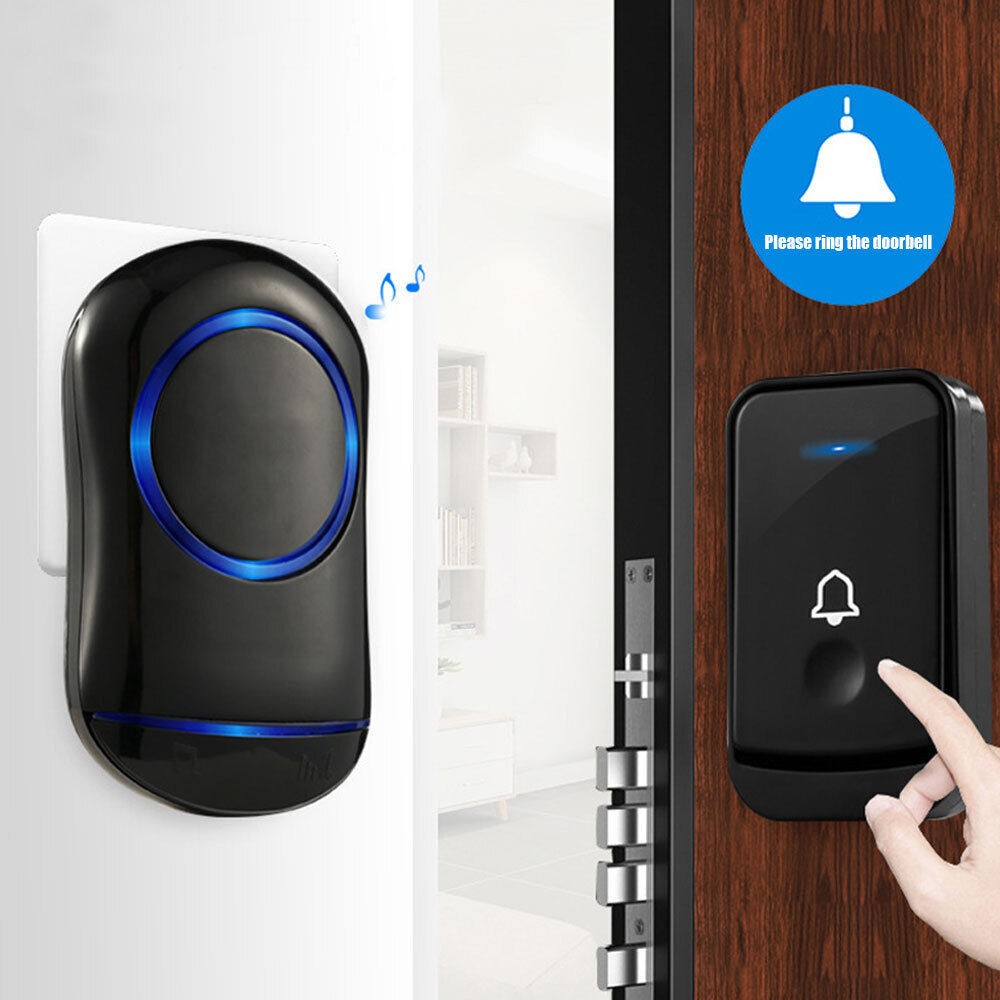 Wireless Door Bell Doorbell LED Flash Waterproof 500M Wall Plug In Loud Chime UK
