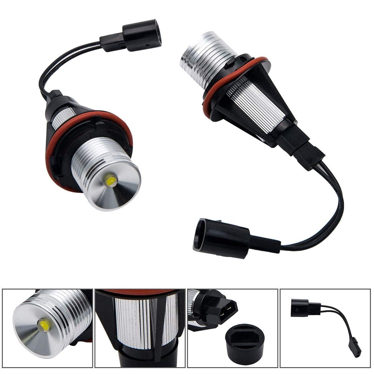 2x HALO ANGEL EYES LED LIGHT WHITE BULBS MARKER FOR BMW E39 E60 E61 E83 E64 E53