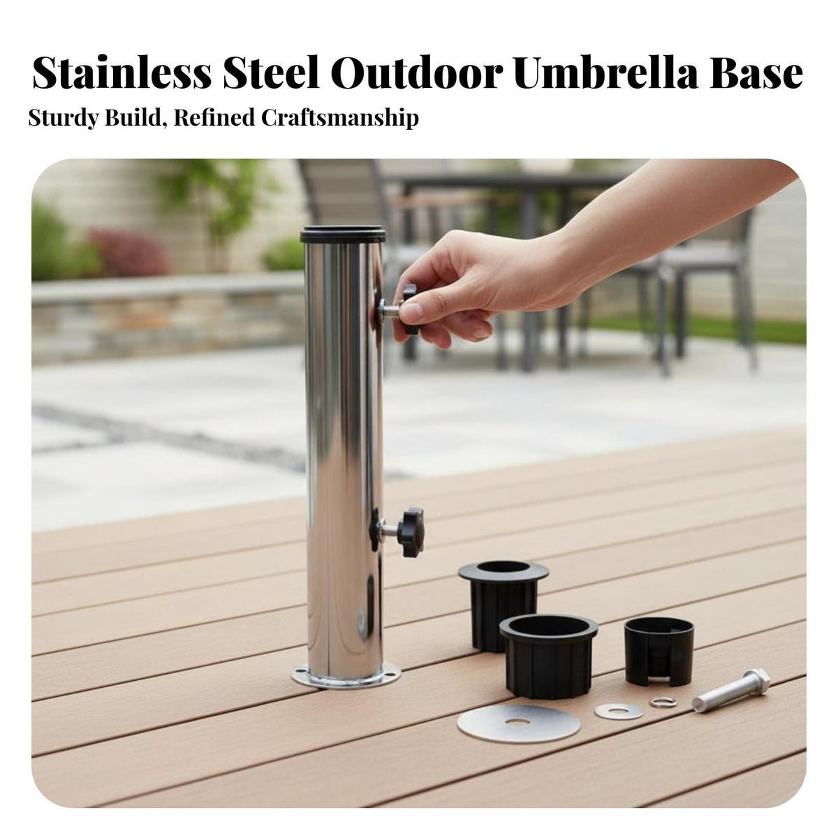 Umbrella Base Stand Tube Replacement Parasol Steel for Docks Balcony Outside.*