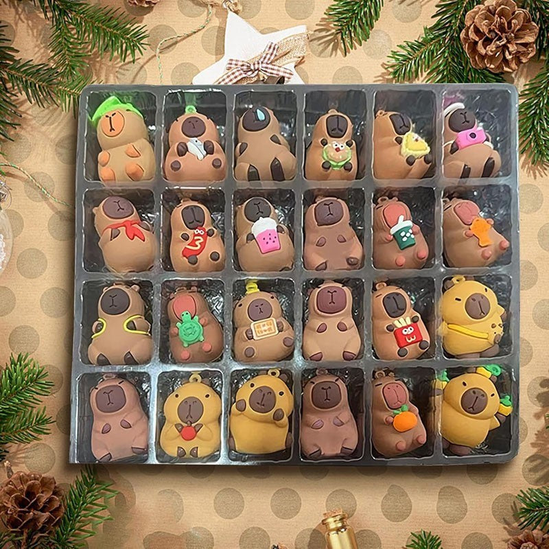 24 Days Capybara Advent Calendars 2025 Christmas Countdown Toys Calendar Playset