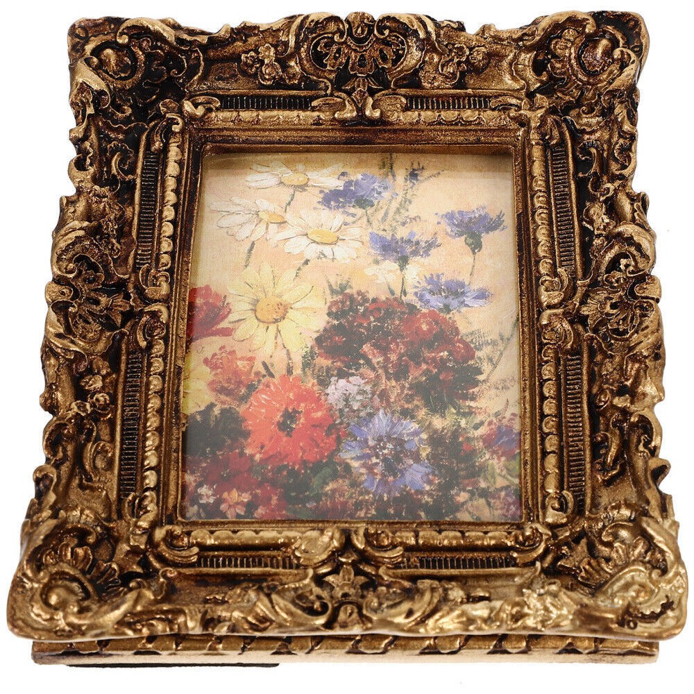 Wall Hanging Vintage Antique Picture Frame Tabletop Ornate Embossed Flower style