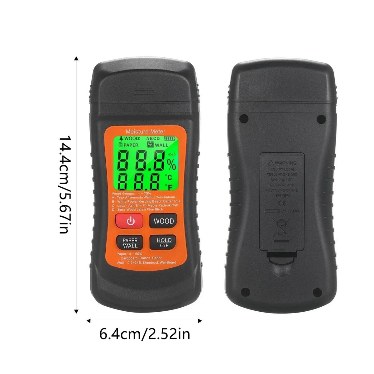 Moisture Meter for Wood Wall Paper Caravan Damp Plasterboard Measurement Gauge