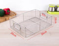 Stainless Steel Wire Food Baskets Buffet Basket Pan with Handle Baking Tool Food
