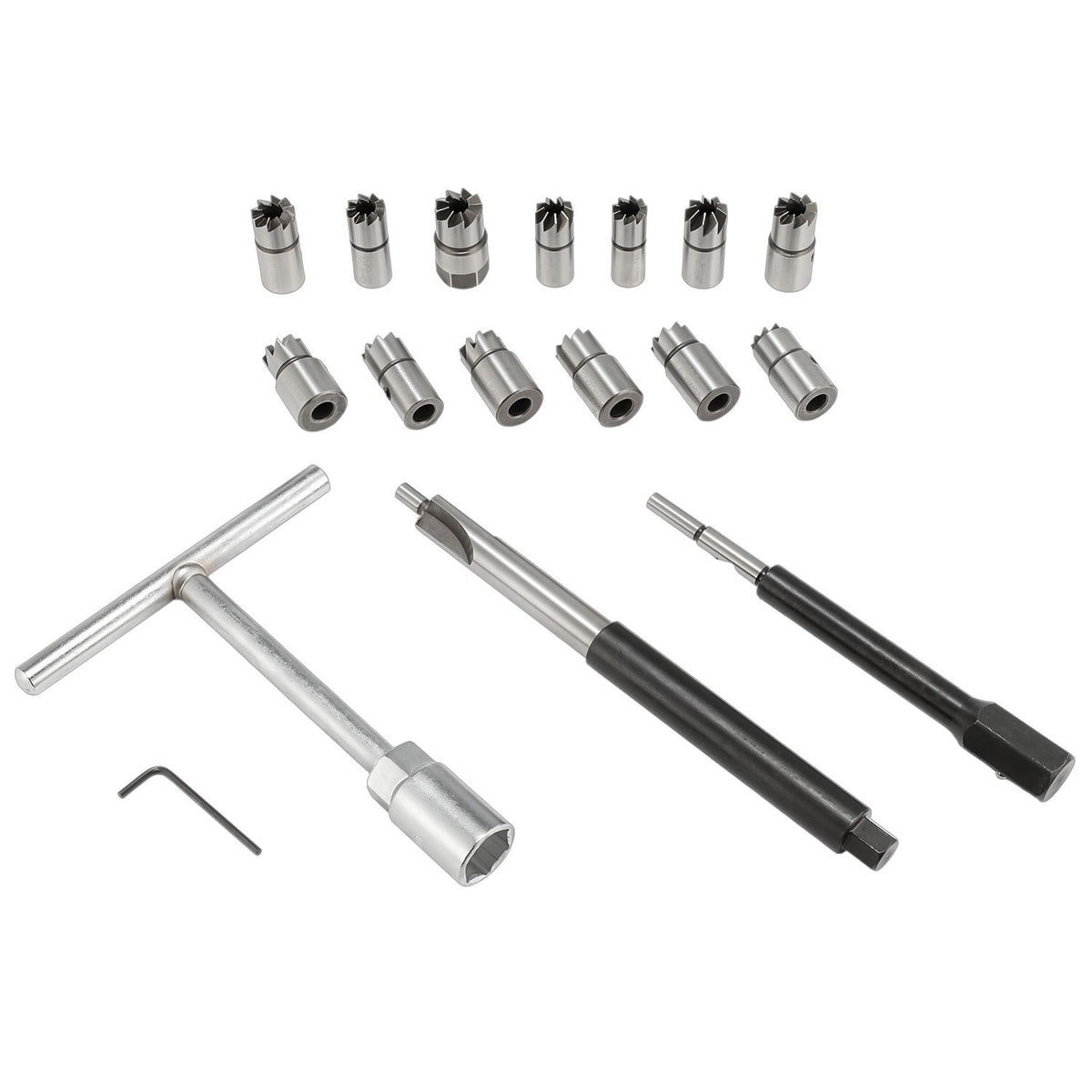 17pcs Professional Diesel Injector Seat Cutter Tool Cleaner Set Universal Kit