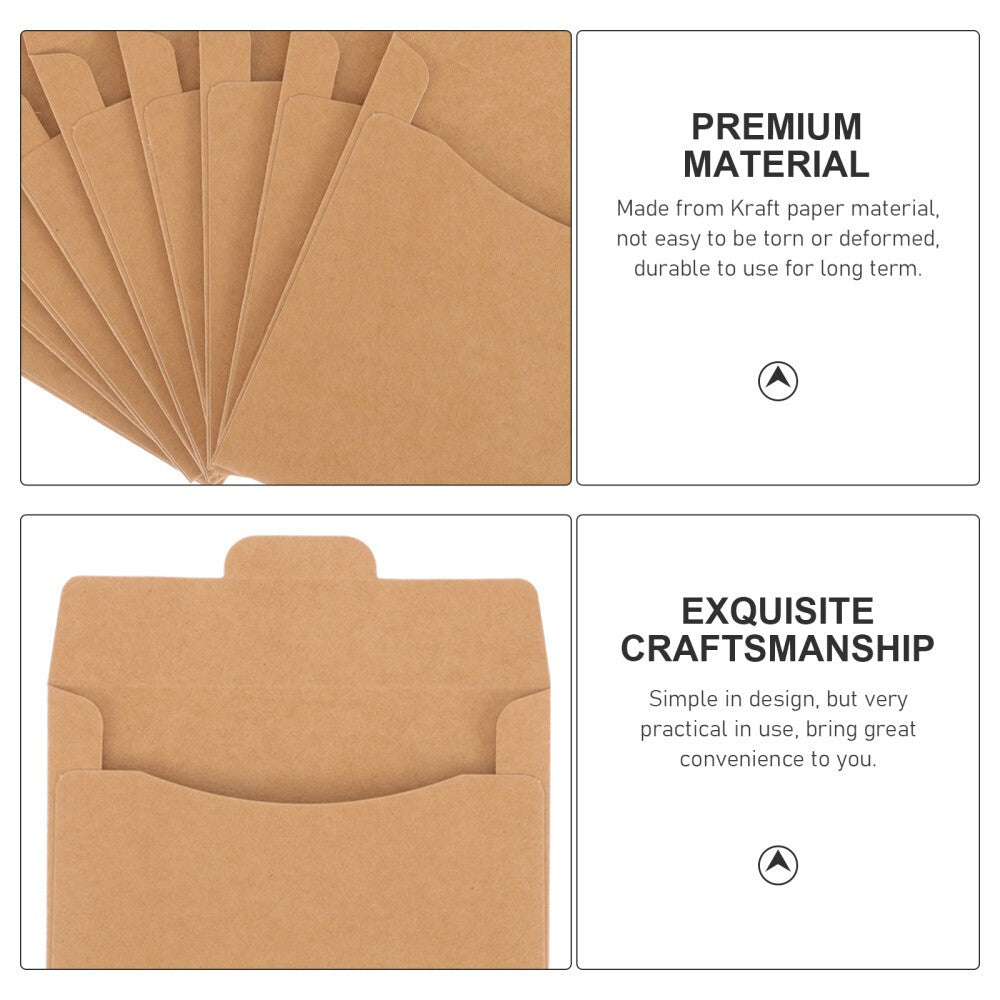 50 Pcs CD DVD Sleeves Brown Kraft Paper DVD Envelopes,Cardboard Envelopes