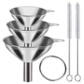 Stainless Steel Funnels Set S M L - Kitchen Liquid Oil Wine BottleUtility 5pcs