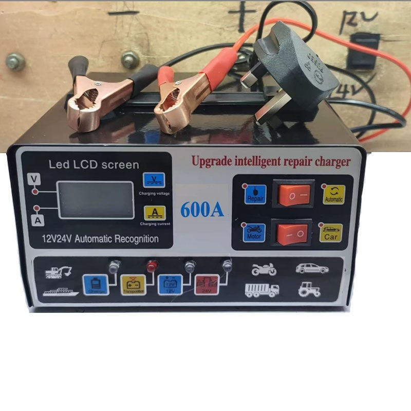 Heavy Duty Smart Car Battery Charger 12V/24V Automatic Pulse Repair Trickle 600A