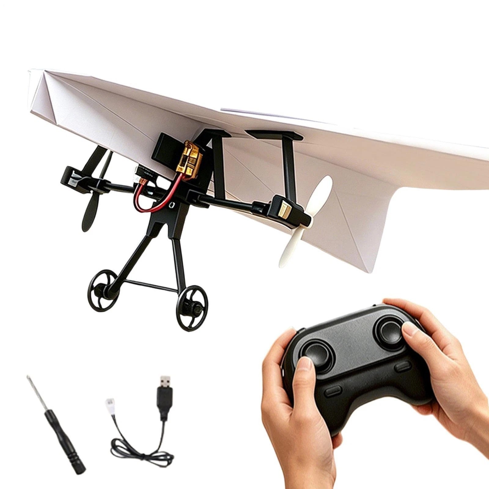 DIY Remote Control Paper Plane Power Kit 4-Channel RC Aircraft Building Parts