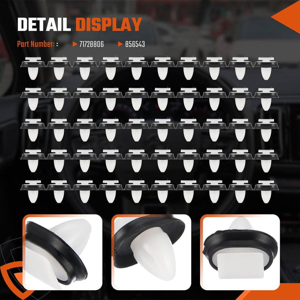 50x Side Door Moulding Panel Trim Clips Plastic For Citroen Relay Peugeot Boxer