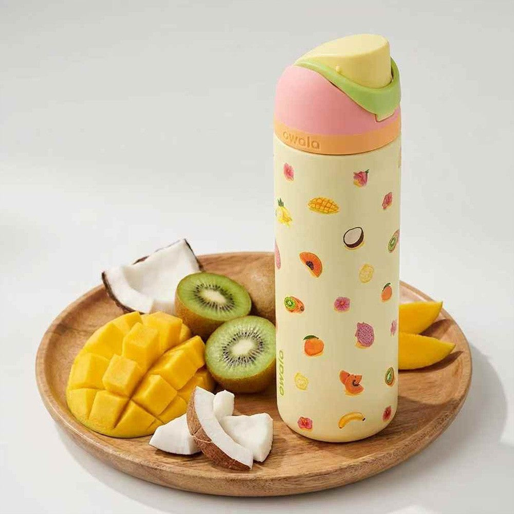 New Owala Freesip "Just Ripe" Fruit Lemon 24oz Water Bottle Keep Warm & Cold UK