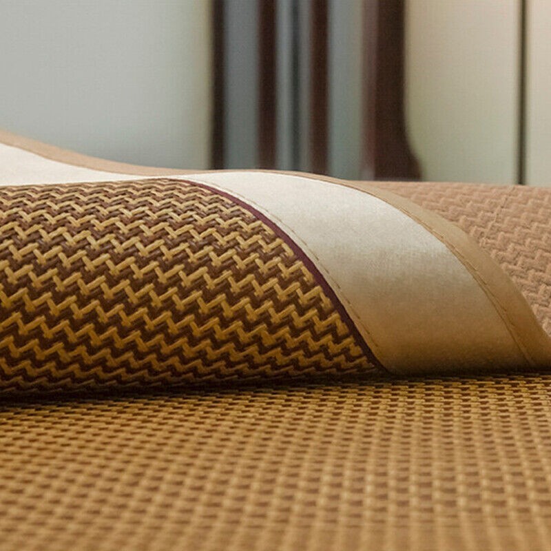 Summer Sleeping Mat 1set For Bed Rattan Foldable Nature Bamboo Cool Bed Mat Pad