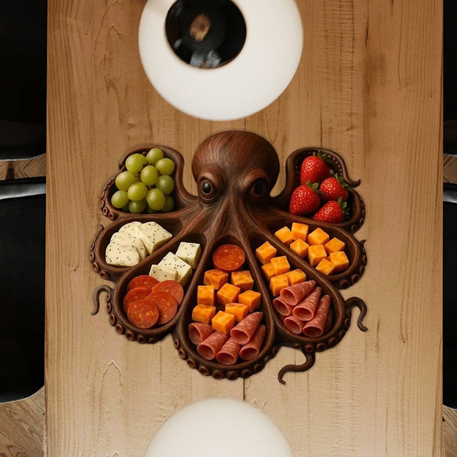 Octopus Charcuterie Platter Charcuterie Board Unique Multifunction Wooden