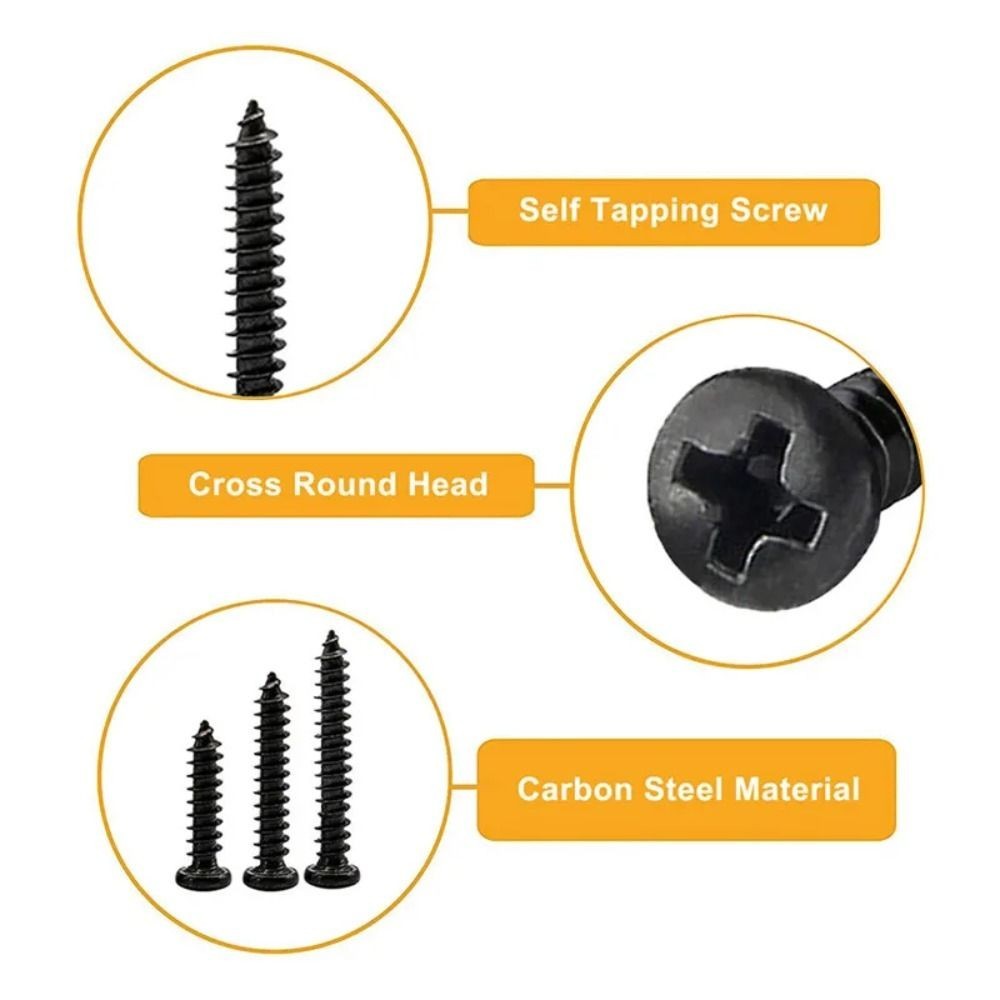 1000pcs Self Tapping Screws Computer Screw Small Phillips Pan Head Laptop Screws