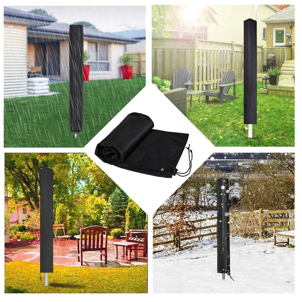 2x Heavy-Duty Waterproof Rotary Washing Line Cover with Zip Airer Protection