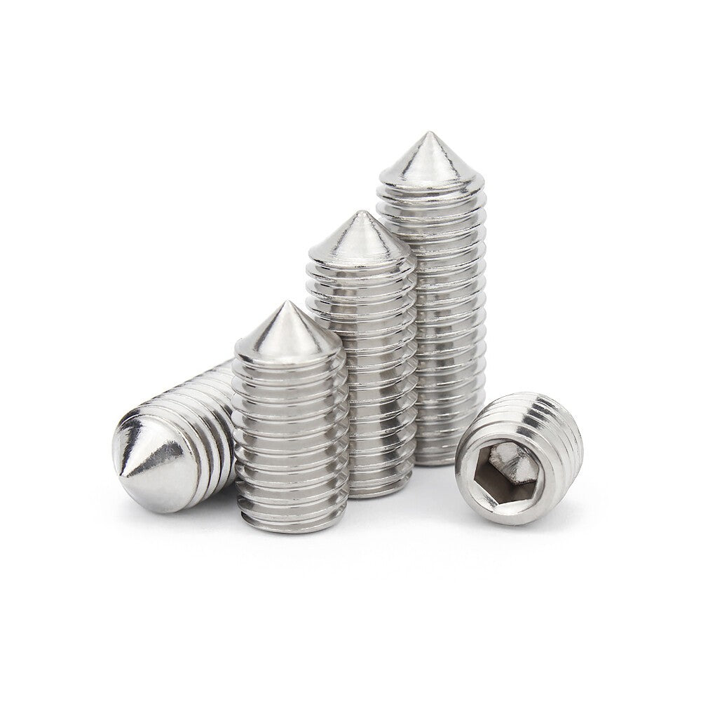 500Pcs A2 Cone Point Grub Screws M3 M4 M5 M6 M8 Hex Socket Set Screw Box Set