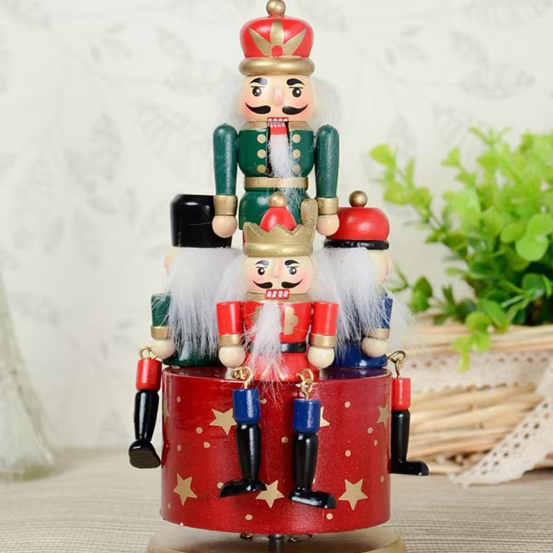 Nutcracker Themed Rotating Music Box Handmade Xmas Ornament Holiday Gift Decor