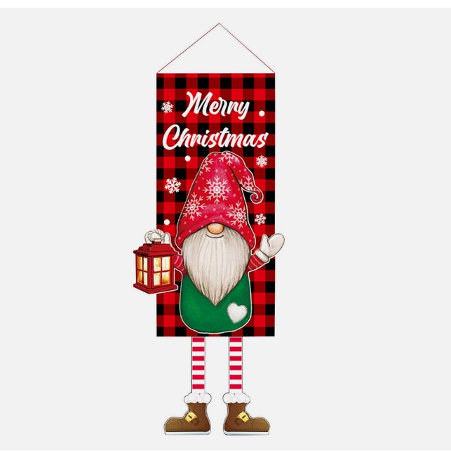 Christmas Decor Grinch Hanging Faceless Doll Door Hanging Flag Garden Flag Gift
