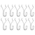 10Pcs Pegboard Hooks, 1-1.3 Inch Spacing Peg Board Display Hook, Silver