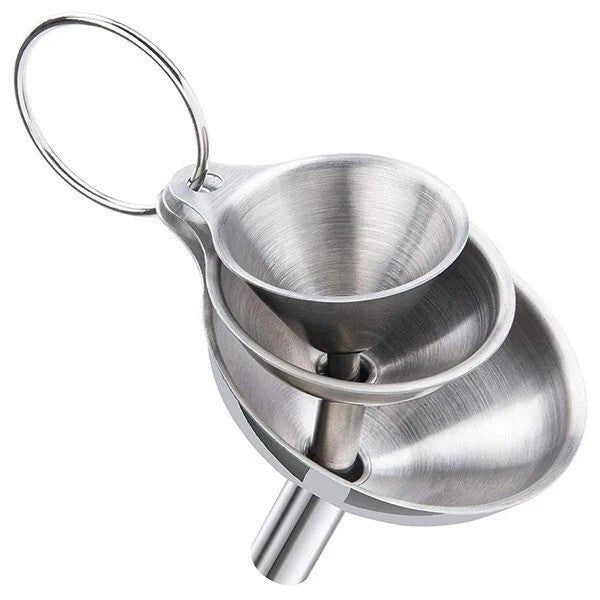 Stainless Steel Funnels Set S M L - Kitchen Liquid Oil Wine BottleUtility 5pcs