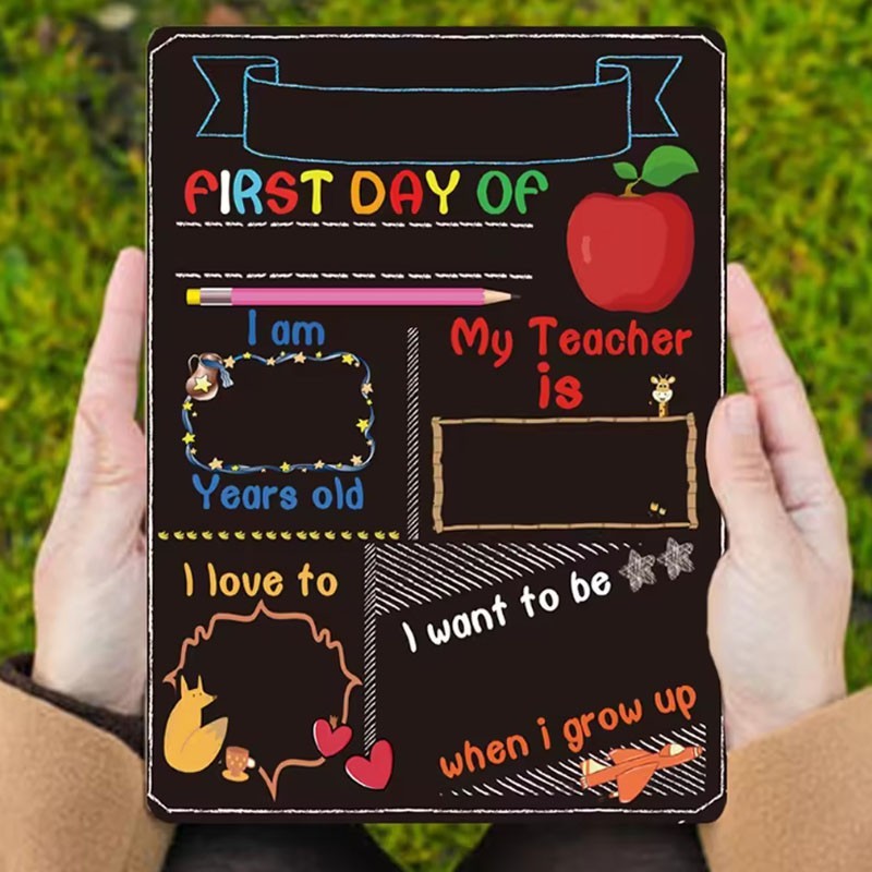 First Day of School Chalkboard, Last Day of School Sign Double-Sided Blackboard