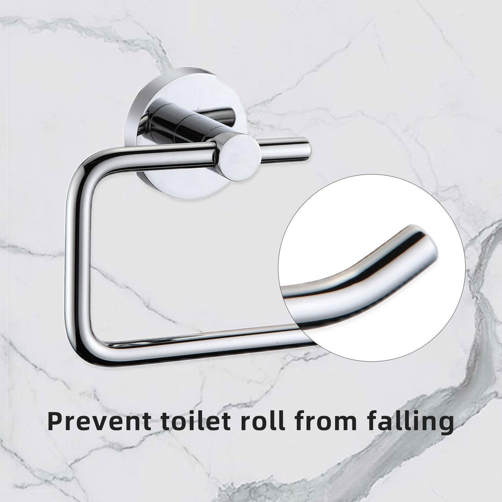 Toilet Roll Holder Wall Mounted Modern Chrome Round Toilet Tissue Accessory UK
