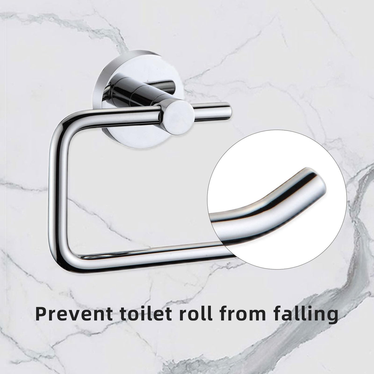 Toilet Roll Holder Wall Mounted Modern Chrome Round Toilet Tissue Accessory UK