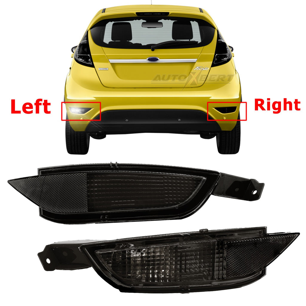 Right Left Rear Bumper Smoked Reflector Light For Ford Fiesta MK7 2008-2016