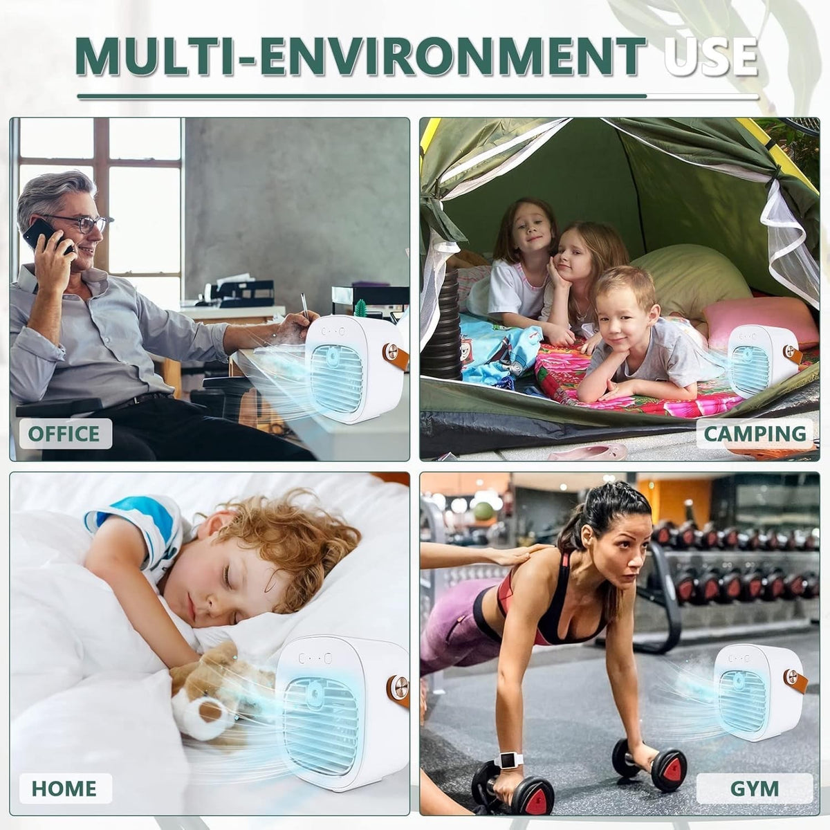 Portable Air Cooler, Mini Personal Air Conditioner, 2 in 1 Small Evaporative