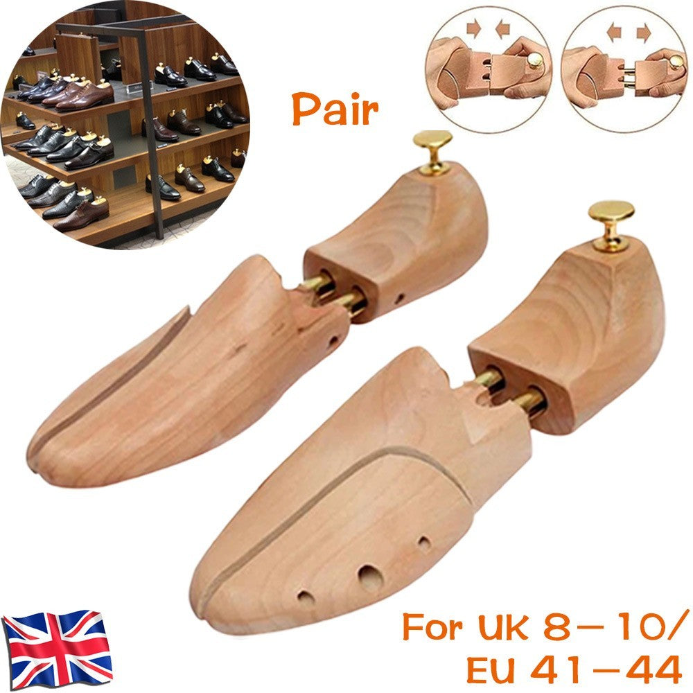 Wood Men's Shoe Stretcher Shoe Trees Shape Real Cedar Wood Pair of UK 8-10
