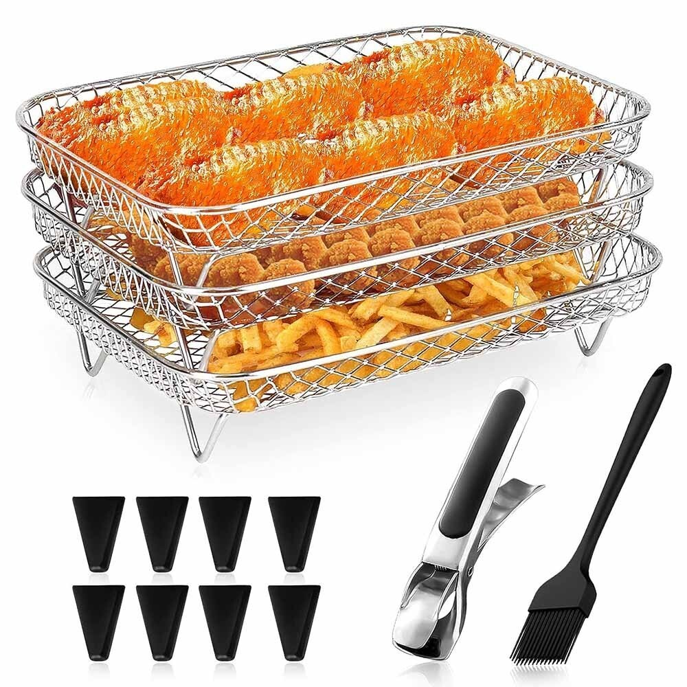 Rectangle Air Fryer Rack Accessories for Ninja Dual Air Fryer AF300UK AF400UK