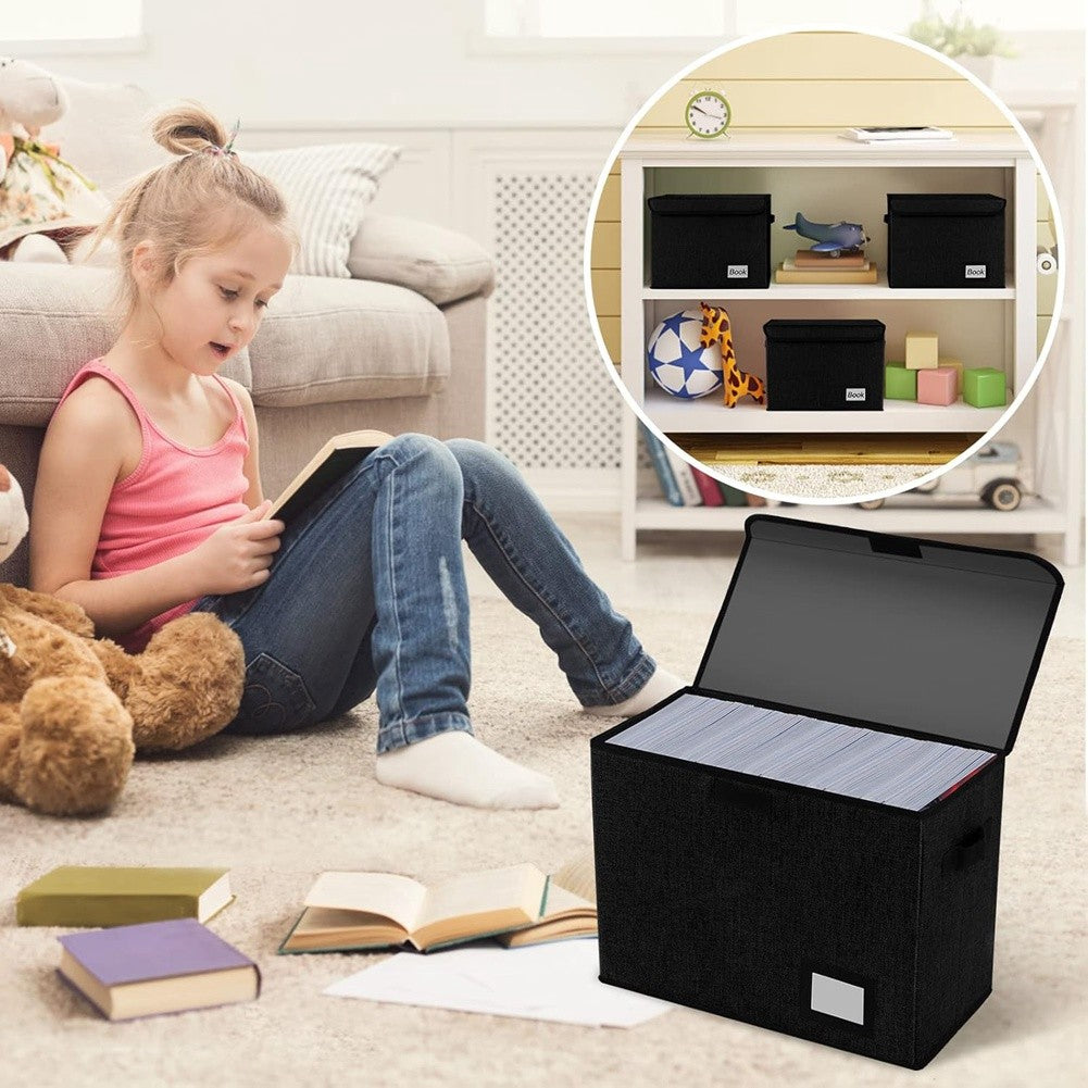 Collapsible Comic Book Box Black Eco-Friendly 15.8"x7.8"x11.8" Stylish Organizer
