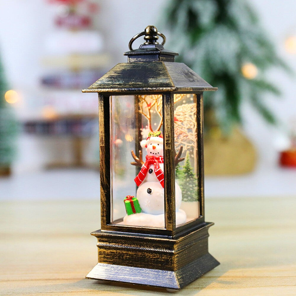 Christmas Snow Globe Lantern LED Light Santa Hanging Night Lamp UK