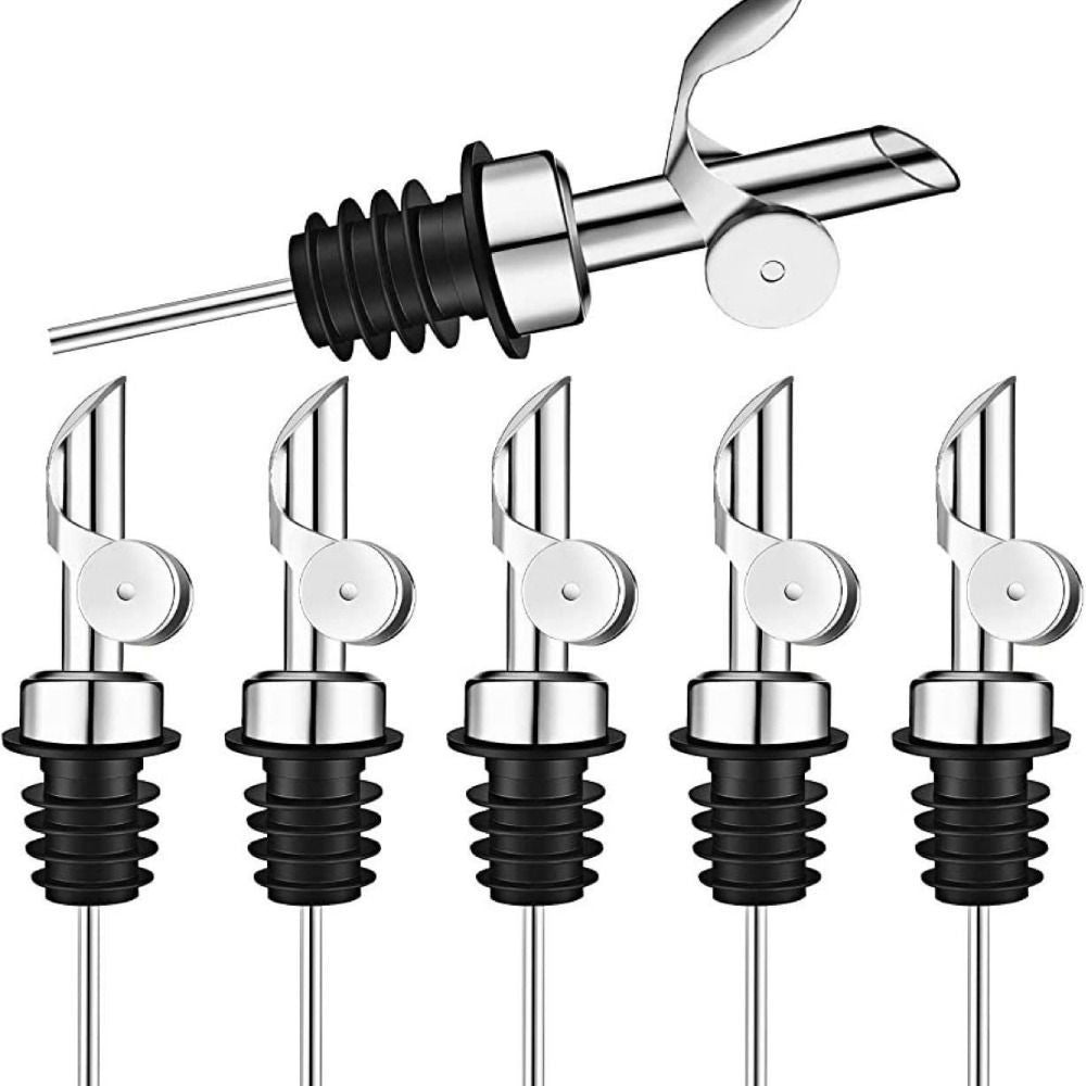 3pcs Stainless Steel Bottle Pourer Wine Olive Oil Dispenser Spout Kitchen Bar