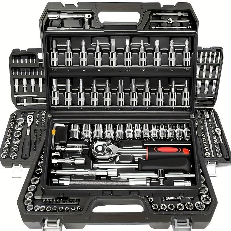 46pcs Ratchet Wrench Set 1/4 Ratchet Torque Wrench Combo Kit with Sockets Bit