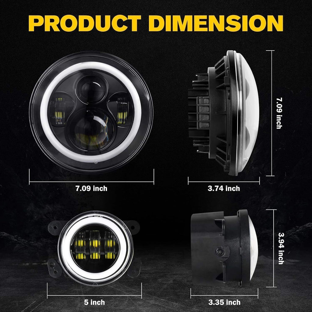 7 Inch LED Motorcycle Headlight W/ Housing Bracket Hi/Lo Beam For Harley