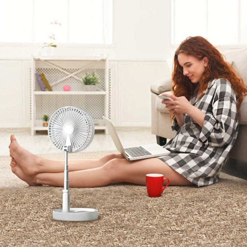 Portable Rechargeable Cordless Fan USB Telescopic Folding Wireless Cooling Fan