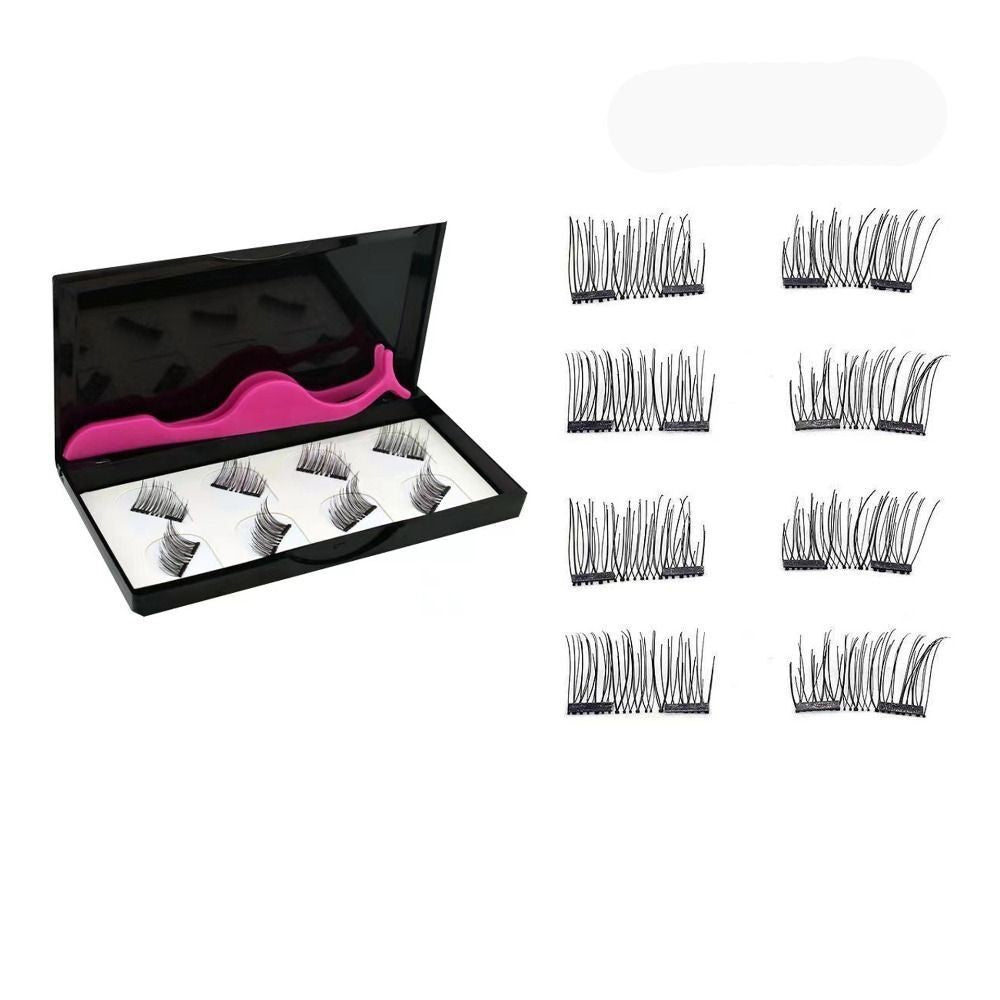 Magnetic Eyelashes No Glue Half Eye 2 Magnets Reusable Eyelashes with Tweezers