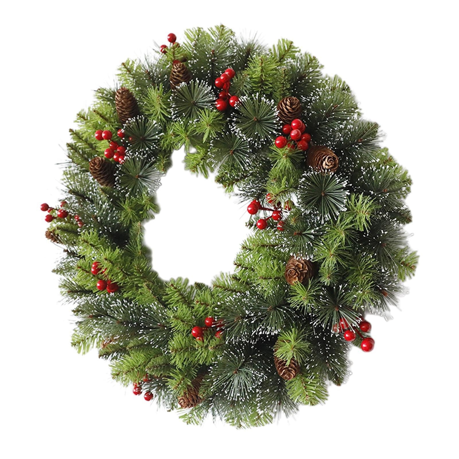 Artificial Wreath Christmas Hanging Winter Wreath for Door Window Home