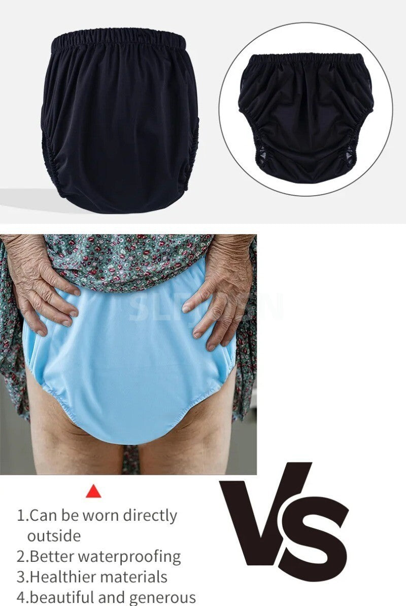3 PCS Adult Washable Incontinence Underwear Diaper Pants Leak-proof Reusable