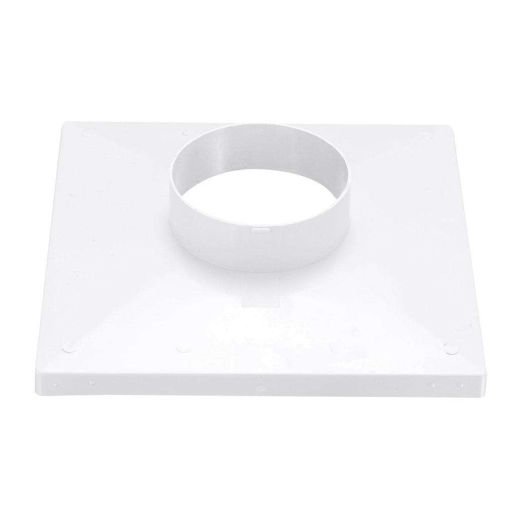 9" to 4" Duct Connector Flange Plastic Square to Round Straight Ceiling
