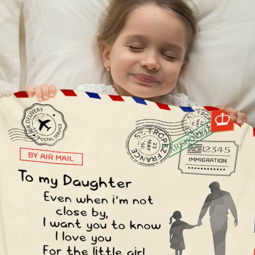 Letter Fleece Blanket To My Daughter Dad Mom Plush Personalized Christmas Gifts