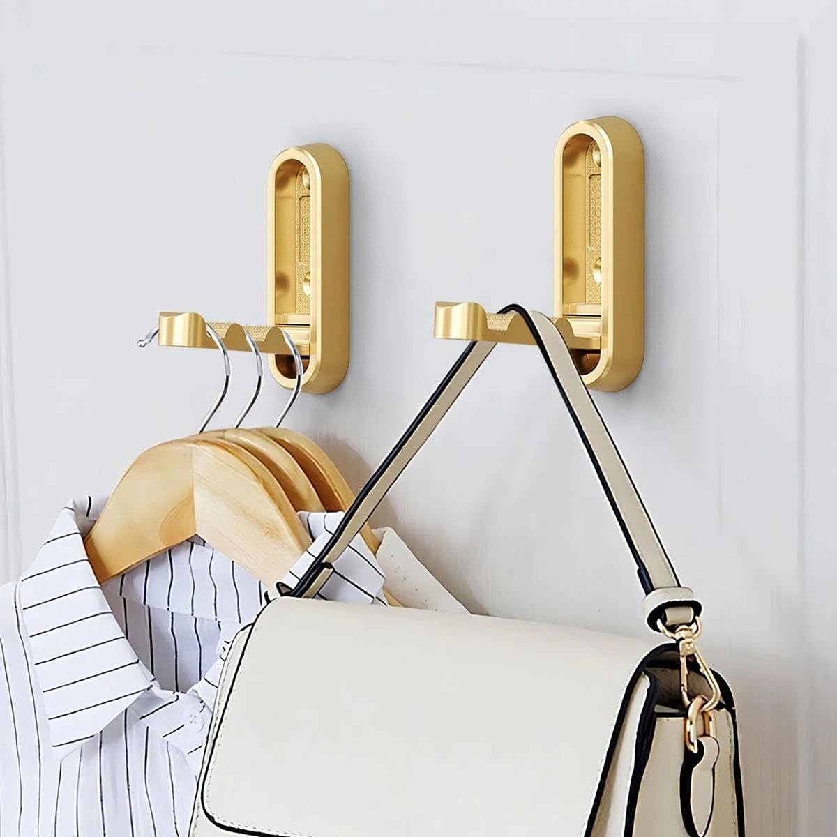 2X Folding Wall Hooks Wall Mount Clothes Hanger Hooks Coat Hooks Bathroom Towel