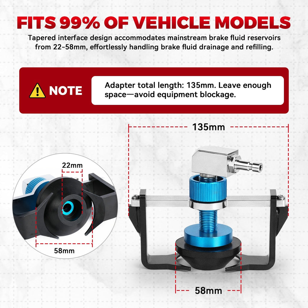 Mrcartool Brake Bleeder Adapter Brake Bleeding Fluid Changer Adapter Cap 22-58mm