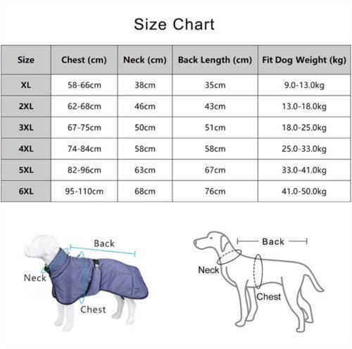 Large Dog Clothes Winter Warm Coat Windproof Waterproof Thicken Pet Down Jacket