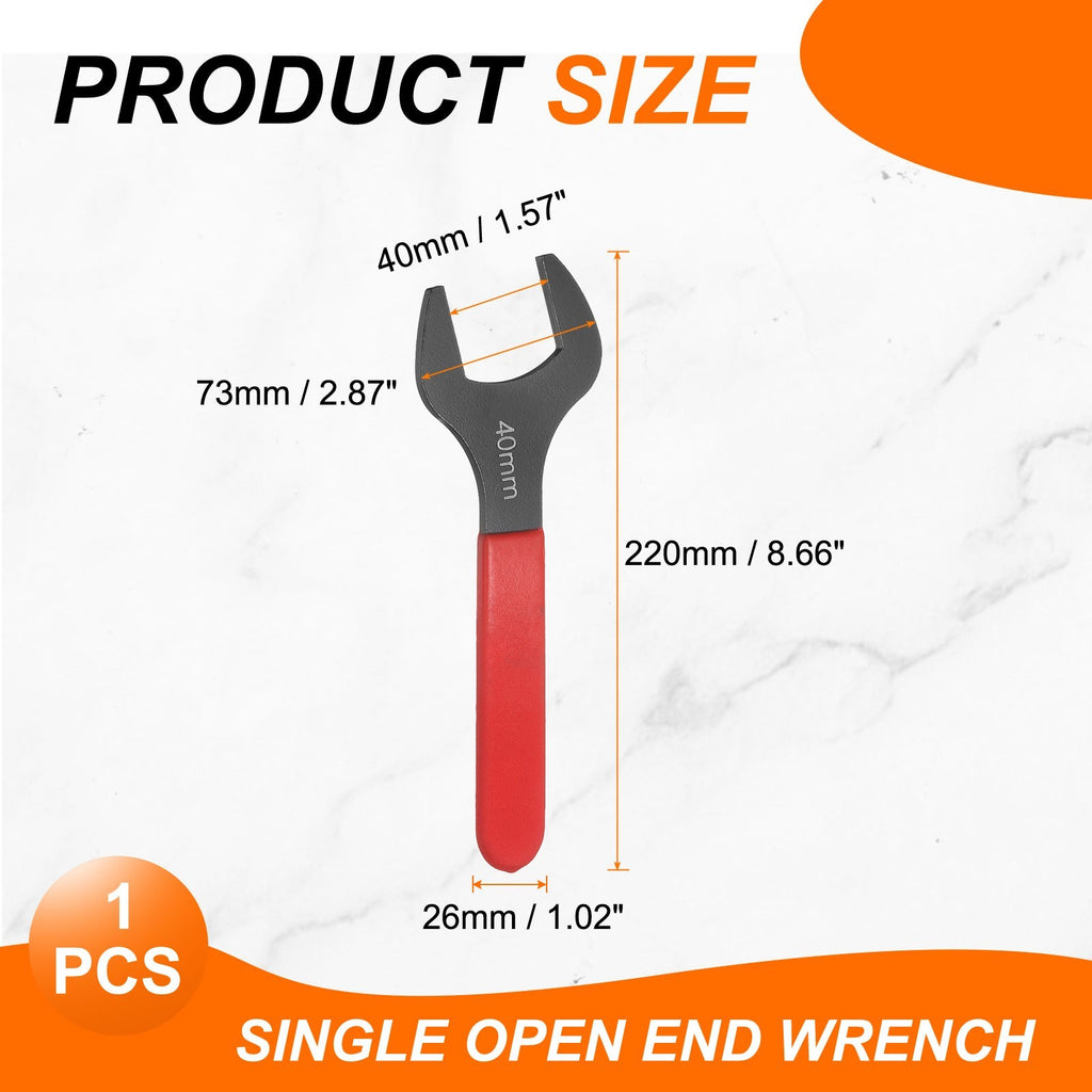 Single Open End Wrench 40mm Metric U-Shaped Spanner with Red Shank