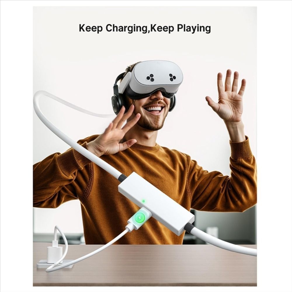 Charging While Playing 5M VR Link Cable for Meta Quest 3/3S/Pico 4 Ultra
