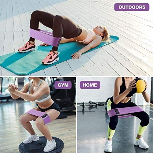Fabric Resistance Bands Set 3 Heavy Duty Booty Glute Hip Circle Butt Non Slip