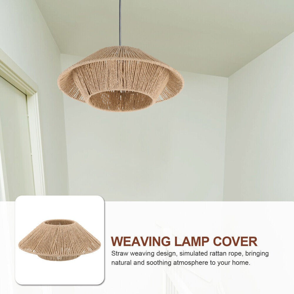 Rattan Light Shades Ceiling Replacement Lamp Woven Lampshade Fixture